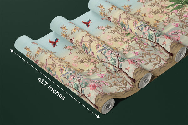 Elegant Floral, Birds Wallpaper, Seamless Pattern Mural, Oversized Custom Size Wall Art, Non - Woven, Non - Adhesive, Modern Wall Paper, Removable - Adawall Wallpaper - Registered Trade Accounts Only, Wallpaper Wholesale Account - W77715 - Adawall Wholesale - Wallpaper Wholesaler