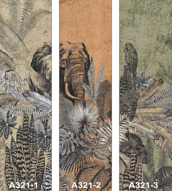 Elephant Jungle Wall Mural, Light Green Forest Animal Theme Wallpaper, Oversized Wall Art, Non - Woven, Non - Pasted, Removable, Exotic Wall Paper, Washable - Adawall Wallpaper - Registered Trade Accounts Only, Wallpaper Wholesale Account - A321-1 - Adawall Wholesale - Wallpaper Wholesaler