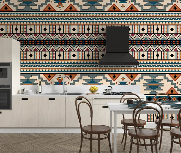 Ethnic Geometrical Wallpaper, Seamless Pattern Mural, Oversized Custom Size Wall Art, Non - Woven, Non - Adhesive, Modern Wall Paper, Removable - Adawall Wallpaper - Registered Trade Accounts Only, Wallpaper Wholesale Account - W77703 - Adawall Wholesale - Wallpaper Wholesaler