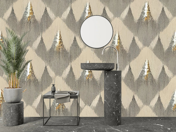 Ethnic Handmade Ikat Wallpaper, Seamless Pattern Mural, Oversized Custom Size Wall Art, Non - Woven, Non - Adhesive, Modern Wall Paper, Removable - Adawall Wallpaper - Registered Trade Accounts Only, Wallpaper Wholesale Account - W77743 - Adawall Wholesale - Wallpaper Wholesaler
