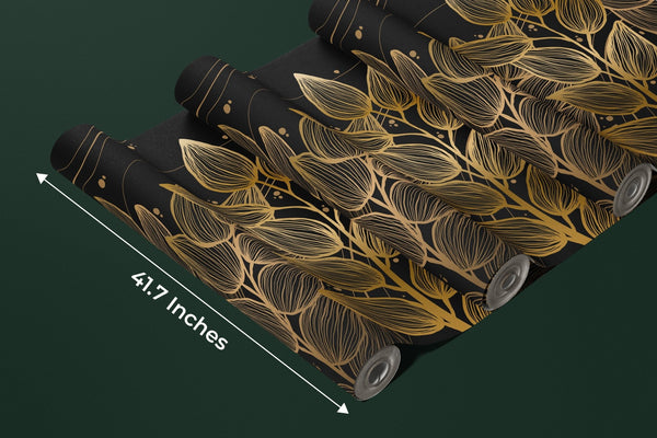 Exotic Golden Leaves Wallpaper, Seamless Pattern Mural, Oversized Custom Size Wall Art, Non - Woven, Non - Adhesive, Modern Wall Paper, Removable - Adawall Wallpaper - Registered Trade Accounts Only, Wallpaper Wholesale Account - W78059 - Adawall Wholesale - Wallpaper Wholesaler