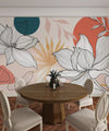 Floral and Botanical Wallpaper, Line Art Mural, Oversized Custom Size Wall Art, Non - Woven, Non - Adhesive, Modern Wall Paper, Removable - Adawall Wallpaper - Registered Trade Accounts Only, Wallpaper Wholesale Account - W77924 - Adawall Wholesale - Wallpaper Wholesaler
