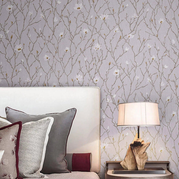 Floral Blossom Embossed Wallpaper, Flower Branches Chinoiserie Wallcovering - Adawall Wallpaper - Registered Trade Accounts Only, Wallpaper Wholesale Account - 7800-2 - Adawall Wholesale - Wallpaper Wholesaler