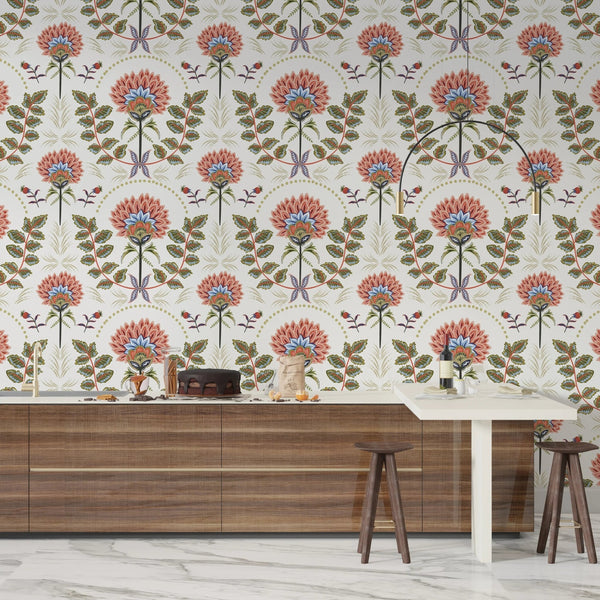 Floral Wallpaper, Boho Mural, Oversized Custom Size Wall Art, Non - Woven, Non - Adhesive, Modern Wall Paper, Removable - Adawall Wallpaper - Registered Trade Accounts Only, Wallpaper Wholesale Account - W77529 - Adawall Wholesale - Wallpaper Wholesaler
