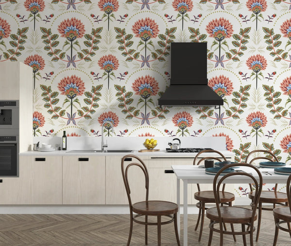 Floral Wallpaper, Boho Mural, Oversized Custom Size Wall Art, Non - Woven, Non - Adhesive, Modern Wall Paper, Removable - Adawall Wallpaper - Registered Trade Accounts Only, Wallpaper Wholesale Account - W77529 - Adawall Wholesale - Wallpaper Wholesaler