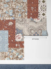 Floral Wallpaper, Brown and Blue Patchwork Mural, Oversized Custom Size Wall Art, Non - Woven, Non - Adhesive, Modern Wall Paper, Removable - Adawall Wallpaper - Registered Trade Accounts Only, Wallpaper Wholesale Account - W77867 - Adawall Wholesale - Wallpaper Wholesaler