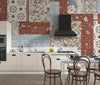 Floral Wallpaper, Brown and Blue Patchwork Mural, Oversized Custom Size Wall Art, Non - Woven, Non - Adhesive, Modern Wall Paper, Removable - Adawall Wallpaper - Registered Trade Accounts Only, Wallpaper Wholesale Account - W77867 - Adawall Wholesale - Wallpaper Wholesaler