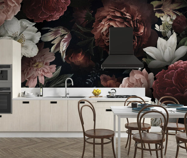 Flowers Wallpaper, Natural Background Mural, Oversized Custom Size Wall Art, Non - Woven, Non - Adhesive, Modern Wall Paper, Removable - Adawall Wallpaper - Registered Trade Accounts Only, Wallpaper Wholesale Account - W77517 - Adawall Wholesale - Wallpaper Wholesaler