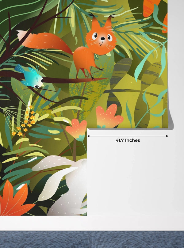 Forest Animals Wallpaper, Wild Woodland Mural, Oversized Custom Size Wall Art, Non - Woven, Non - Adhesive, Modern Wall Paper, Removable - Adawall Wallpaper - Registered Trade Accounts Only, Wallpaper Wholesale Account - W78125 - Adawall Wholesale - Wallpaper Wholesaler