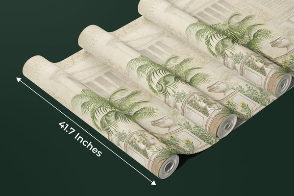 Tropics Wallpaper, Architecture Mural, Oversized Custom Size Wall Art, Non-Woven, Non-Adhesive, Modern Wall Paper, Removable