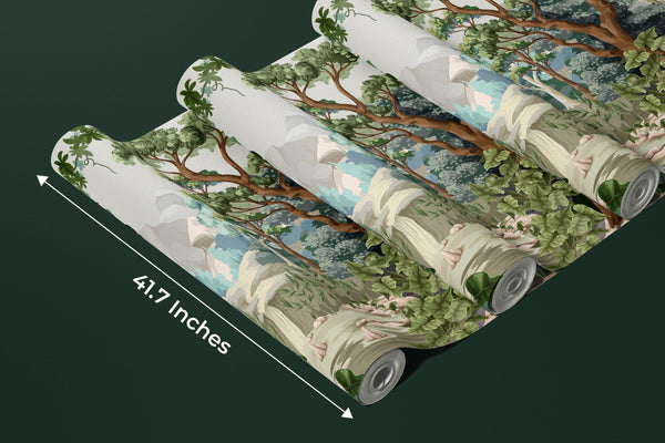 Jungle Wallpaper, Tropical Plants Mural, Oversized Custom Size Wall Art, Non-Woven, Non-Adhesive, Modern Wall Paper, Removable