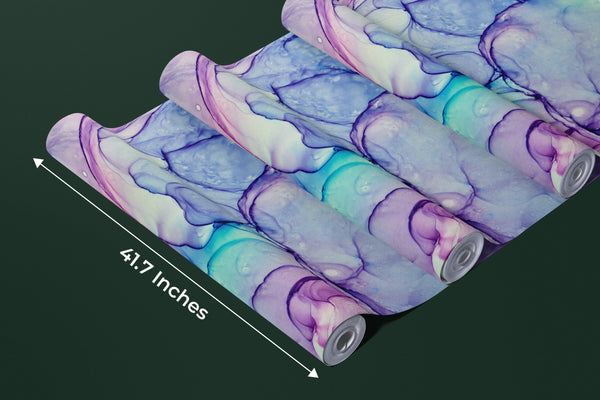 Alcohol Ink Colors Wallpaper, Abstract Mural, Oversized Custom Size Wall Art, Non-Woven, Non-Adhesive, Modern Wall Paper, Removable