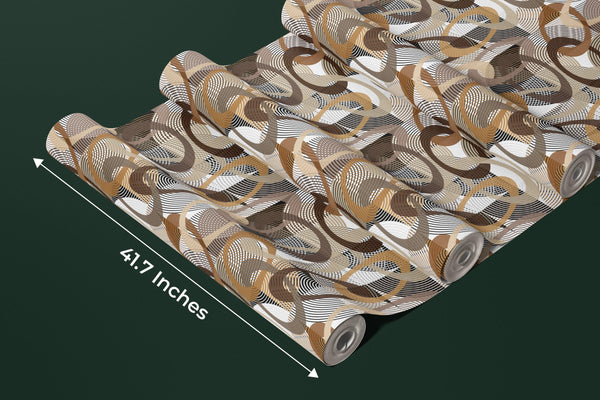 Abstract Geometric Shapes Wallpaper, Seamless Pattern Mural, Oversized Custom Size Wall Art, Non-Woven, Non-Adhesive, Modern Wall Paper, Removable