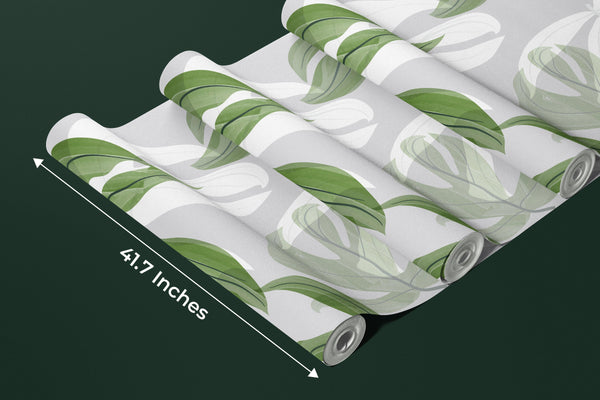 Abstract Art Wallpaper, Tropical Leaves Mural, Oversized Custom Size Wall Art, Non-Woven, Non-Adhesive, Modern Wall Paper, Removable