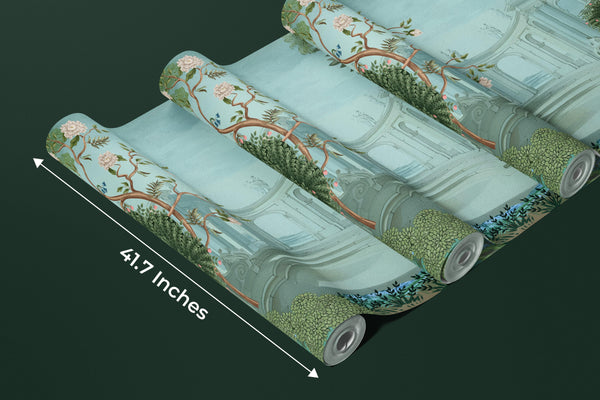 Ancient Roman Architecture Wallpaper,Botanic Mural, Oversized Custom Size Wall Art, Non-Woven, Non-Adhesive, Modern Wall Paper, Removable