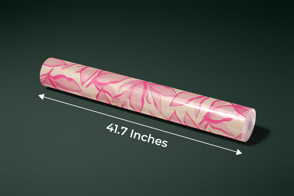 Pink Exotic Flowers Wallpaper, Seamless Pattern Mural, Oversized Custom Size Wall Art, Non-Woven, Non-Adhesive, Modern Wall Paper, Removable