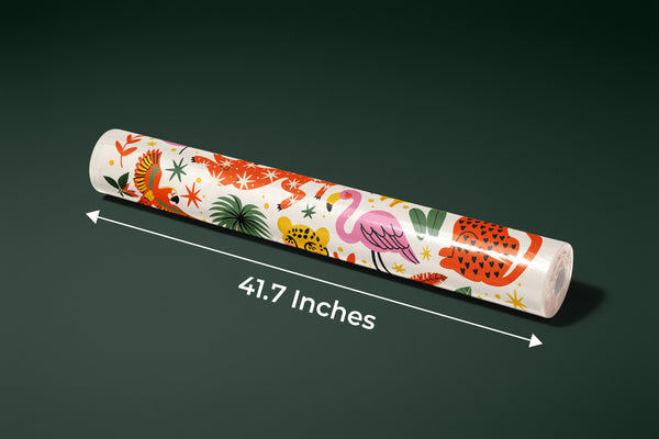 Exotic Tropical Wallpaper, Cartoon Retro Style Mural, Oversized Custom Size Wall Art, Non-Woven, Non-Adhesive, Modern Wall Paper, Removable