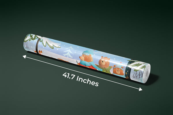 Winter Forest Wallpaper, Cute Animals Mural, Oversized Custom Size Wall Art, Non-Woven, Non-Adhesive, Modern Wall Paper, Removable