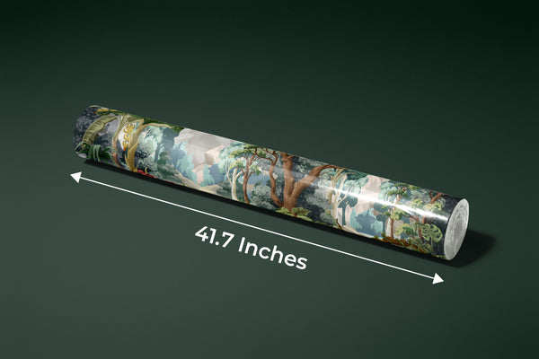 Jungle Wallpaper, Tropical Plants Mural, Oversized Custom Size Wall Art, Non-Woven, Non-Adhesive, Modern Wall Paper, Removable