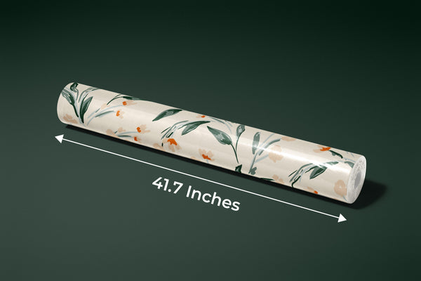 Abstract Floral, Beige Background Wallpaper, Seamless Pattern Mural, Oversized Custom Size Wall Art, Non-Woven, Non-Adhesive, Modern Wall Paper, Removable