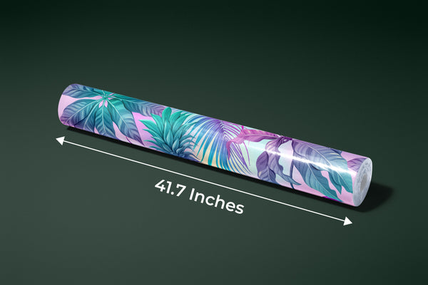 Pink and Blue Tropical Plants Wallpaper, Seamless Pattern Mural, Oversized Custom Size Wall Art, Non-Woven, Non-Adhesive, Modern Wall Paper, Removable