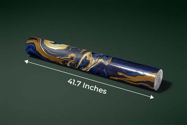 Luxury Blue Marble Wallpaper, Gold Abstract Mural, Oversized Custom Size Wall Art, Non-Woven, Non-Adhesive, Modern Wall Paper, Removable