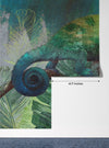 Tropical Leaves Wallpaper, Chameleon Background Mural, Oversized Custom Size Wall Art, Non-Woven, Non-Adhesive, Modern Wall Paper, Removable