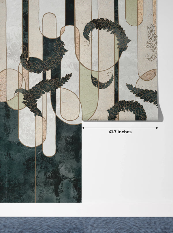 Classic Baroque Wallpaper, Geometric Mural, Oversized Custom Size Wall Art, Non-Woven, Non-Adhesive, Modern Wall Paper, Removable