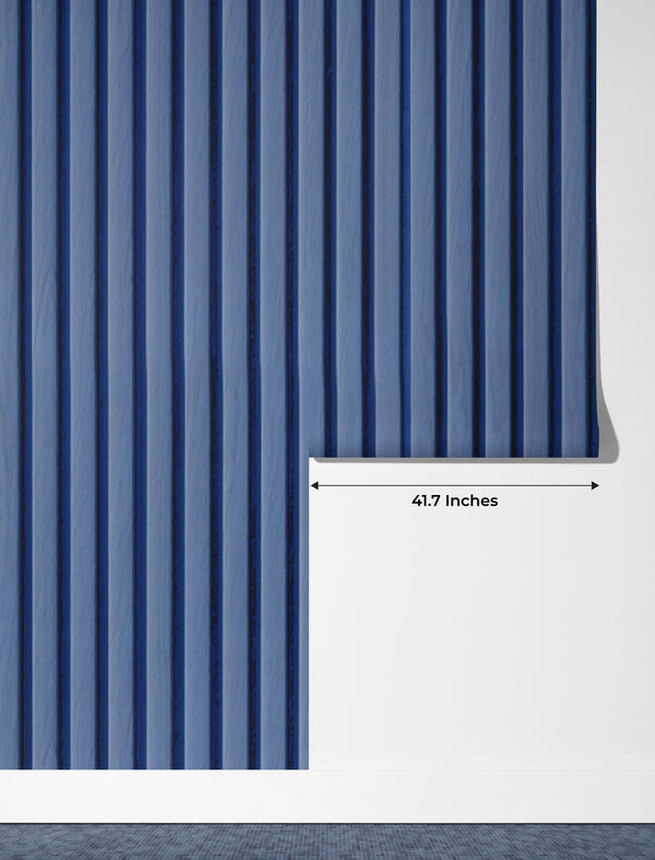 WPC Wood Wallpaper, Lite Blue Mural, Oversized Custom Size Wall Art, Non-Woven, Non-Adhesive, Modern Wall Paper, Removable