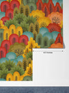 Autumn Forest, Trees Wallpaper, Seamless Pattern Mural, Oversized Custom Size Wall Art, Non-Woven, Non-Adhesive, Modern Wall Paper, Removable
