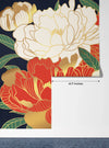 White and Red Peonies Wallpaper, Luxurious Gold Mural, Oversized Custom Size Wall Art, Non-Woven, Non-Adhesive, Modern Wall Paper, Removable