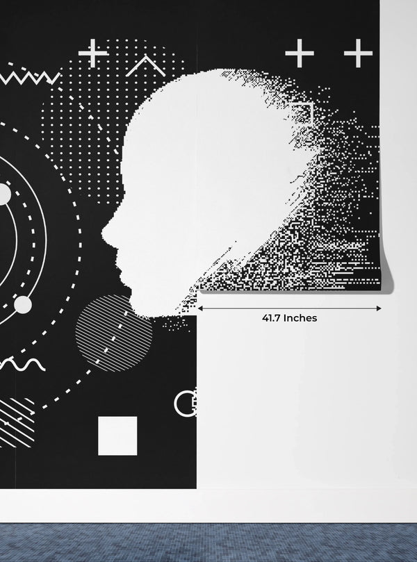 3D Human Heads Wallpaper, Cyberpunk Style Mural, Oversized Custom Size Wall Art, Non-Woven, Non-Adhesive, Modern Wall Paper, Removable