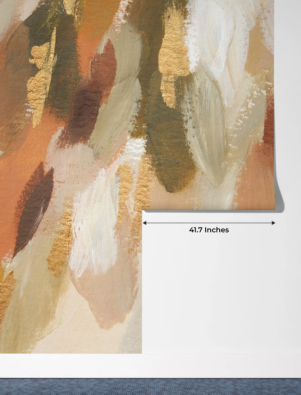 Abstract Hand Painted Wallpaper, Stylish Mural, Oversized Custom Size Wall Art, Non-Woven, Non-Adhesive, Modern Wall Paper, Removable