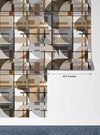 Abstract Geometric Shapes Wallpaper, Seamless Pattern Mural, Oversized Custom Size Wall Art, Non-Woven, Non-Adhesive, Modern Wall Paper, Removable