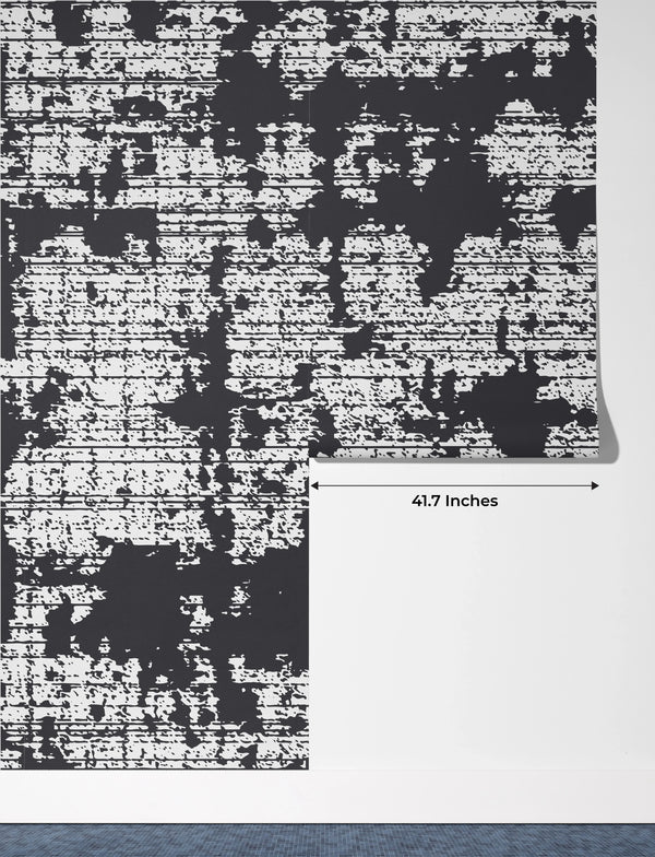 Black Grunge Texture Wallpaper, White Background Mural, Oversized Custom Size Wall Art, Non-Woven, Non-Adhesive, Modern Wall Paper, Removable