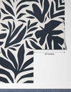 Leaf and Flower Pattern Wallpaper, Minimal Abstract Mural, Oversized Custom Size Wall Art, Non-Woven, Non-Adhesive, Modern Wall Paper, Removable