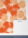 Orange Watercolor Shapes and Stains Wallpaper, Seamless Pattern Mural, Oversized Custom Size Wall Art, Non-Woven, Non-Adhesive, Modern Wall Paper, Removable