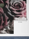 Beautiful Flowers Wallpaper, Dark Background Mural, Oversized Custom Size Wall Art, Non-Woven, Non-Adhesive, Modern Wall Paper, Removable