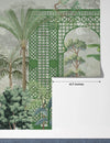 Garden and Peacock Wallpaper,Botanic and Lattice Wall Mural, Oversized Custom Size Wall Art, Non-Woven, Non-Adhesive, Modern Wall Paper, Removable