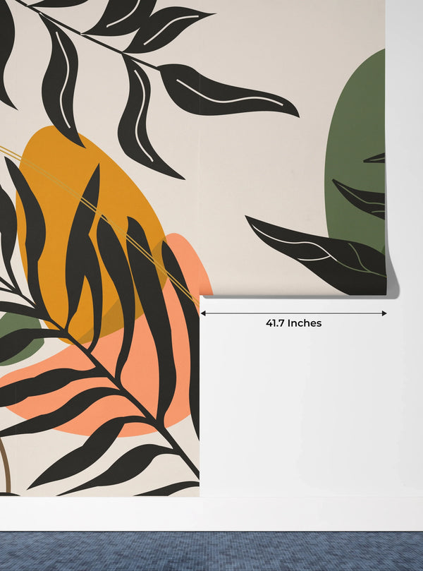 Natural Plants Wallpaper, Aesthetic Mural, Oversized Custom Size Wall Art, Non-Woven, Non-Adhesive, Modern Wall Paper, Removable