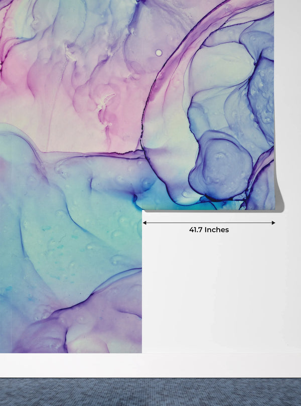 Alcohol Ink Colors Wallpaper, Abstract Mural, Oversized Custom Size Wall Art, Non-Woven, Non-Adhesive, Modern Wall Paper, Removable
