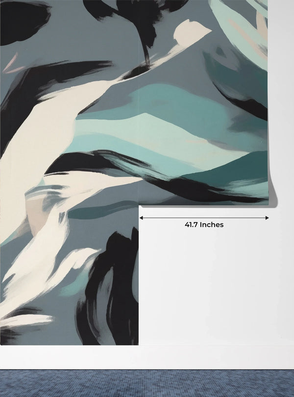 Ikat Boho Floral Wallpaper, Seamless Pattern Mural, Oversized Custom Size Wall Art, Non-Woven, Non-Adhesive, Modern Wall Paper, Removable