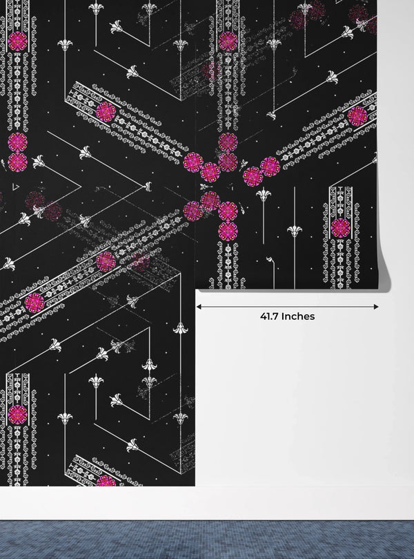 Digitally Design Wallpaper, Abstract Geometric Mural, Oversized Custom Size Wall Art, Non-Woven, Non-Adhesive, Modern Wall Paper, Removable