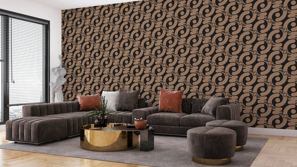 Geometric Abstract Brown Chainy Wallpaper, Seamless Pattern Mural, Oversized Custom Size Wall Art, Non - Woven, Non - Adhesive, Modern Wall Paper, Removable - Adawall Wallpaper - Registered Trade Accounts Only, Wallpaper Wholesale Account - W78181 - Adawall Wholesale - Wallpaper Wholesaler