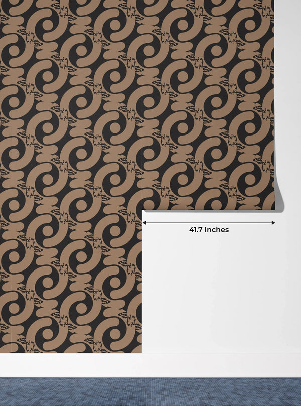 Geometric Abstract Brown Chainy Wallpaper, Seamless Pattern Mural, Oversized Custom Size Wall Art, Non - Woven, Non - Adhesive, Modern Wall Paper, Removable - Adawall Wallpaper - Registered Trade Accounts Only, Wallpaper Wholesale Account - W78181 - Adawall Wholesale - Wallpaper Wholesaler