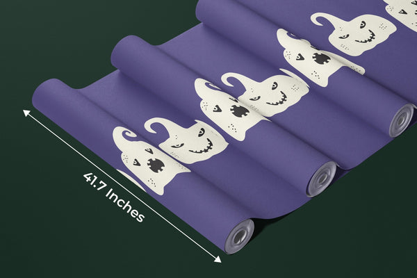 Ghosts, Purple Background Wallpaper, Seamless Pattern Mural, Oversized Custom Size Wall Art, Non - Woven, Non - Adhesive, Modern Wall Paper, Removable - Adawall Wallpaper - Registered Trade Accounts Only, Wallpaper Wholesale Account - W78054 - Adawall Wholesale - Wallpaper Wholesaler