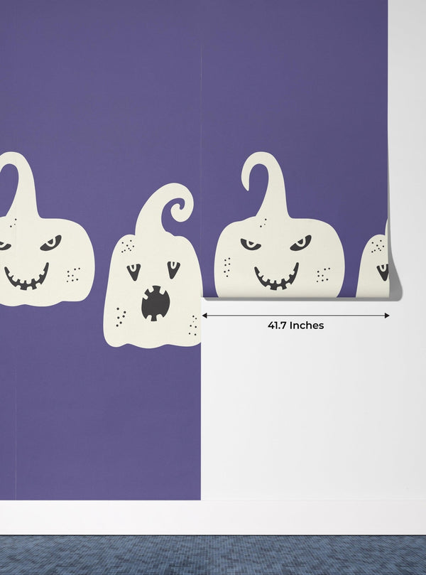 Ghosts, Purple Background Wallpaper, Seamless Pattern Mural, Oversized Custom Size Wall Art, Non - Woven, Non - Adhesive, Modern Wall Paper, Removable - Adawall Wallpaper - Registered Trade Accounts Only, Wallpaper Wholesale Account - W78054 - Adawall Wholesale - Wallpaper Wholesaler