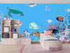 Underwater Wallpaper, Sea Animals Mural, Oversized Custom Size Wall Art, Non-Woven, Non-Adhesive, Modern Wall Paper, Removable