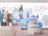 Bright Winter Wallpaper, Village Mural, Oversized Custom Size Wall Art, Non-Woven, Non-Adhesive, Modern Wall Paper, Removable