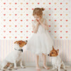 Girls Room Hearts Wallpaper, Textured Wallpaper, Girls Bedroom Wall Paper, Nursery Wallcovering, 114 sq ft, Light Yellow, Washable, Durable - Adawall Wallpaper - Registered Trade Accounts Only, Wallpaper Wholesale Account - 8905-1 - Adawall Wholesale - Wallpaper Wholesaler